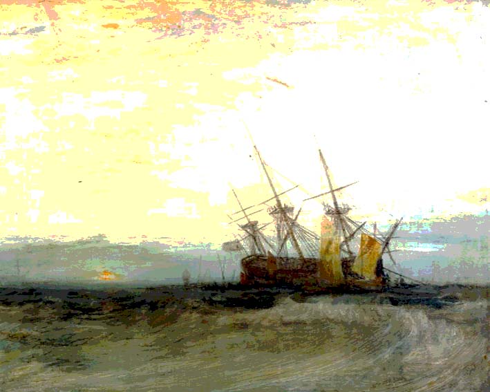 A Ship Aground, Yarmouth; Sample Study c.1827-8 by Joseph Mallord William Turner 1775-1851